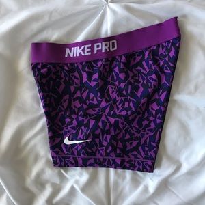 Nike Pro DriFit Shorts | Purple, Small